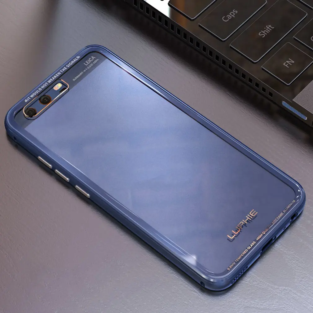 LUPHIE для HUAWEI P10 Plus чехол s металлическая рамка Прозрачный Закаленное стекло на