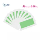 100 шт = 50 листов зеленый цвет бумага для удаления волос двухсторонние полоски бумаги с холодным воском для ухода за кожей ног