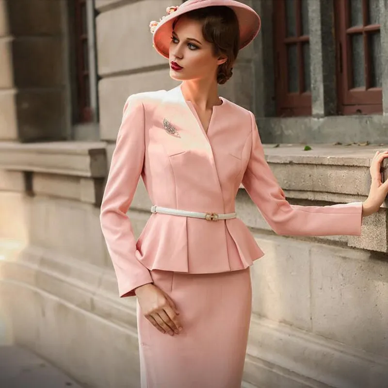 Женский костюм двойка из блейзера и юбки Осень зима 2020|Костюмы с юбкой| |