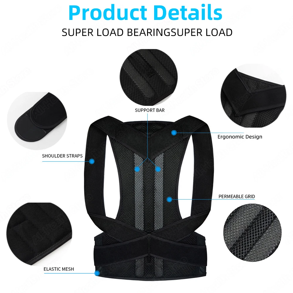 Back Posture Corrector For Support Brace Shoulder Massage Straight Straightener Correction | Спорт и развлечения