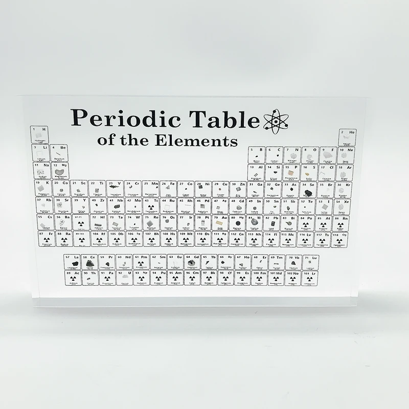 200x125x24mm Acrylic PeriodicTable Embedded 83 Kind  Real Elements Kids Teaching Teachers Day Gifts Home Decorations