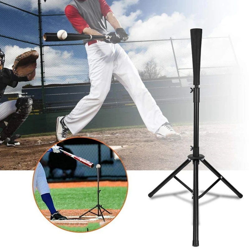 

Baseball Softball Batting Tee Adjustable Rubber Batting Tee Training Tripod Baseball Practice Equipment
