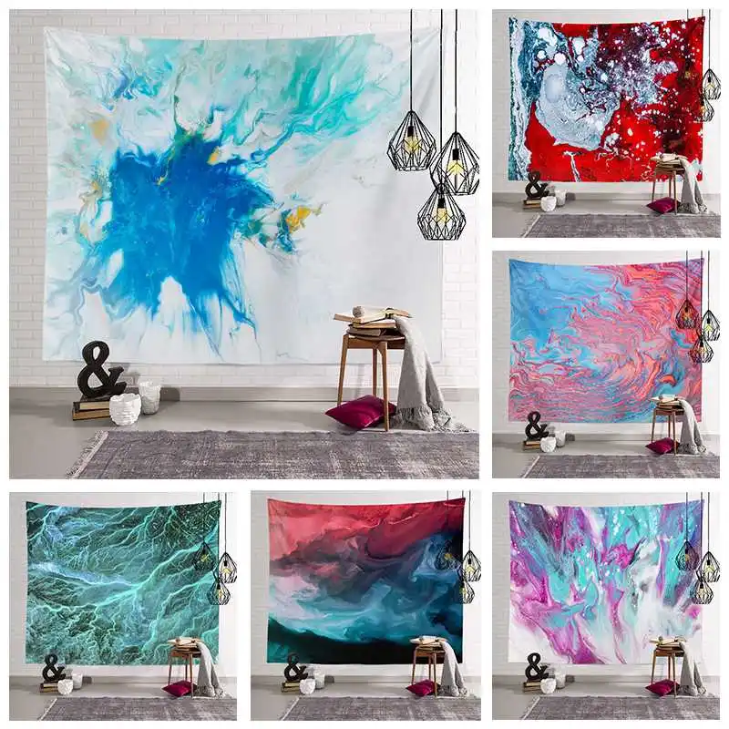 Color creative paint splashing minimalist style fashion abstract art home background wall dormitory bedroom tapestry