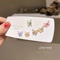 minar korean fashion rainbow resin butterfly earring for women girl multicolor simulation wings bowknot bear stud earrings set