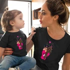 Сочетающаяся семейная одежда принцессы хлопковая футболка для мамы и дочки сочетающаяся одежда для мамы и мамы розовые наряды футболки