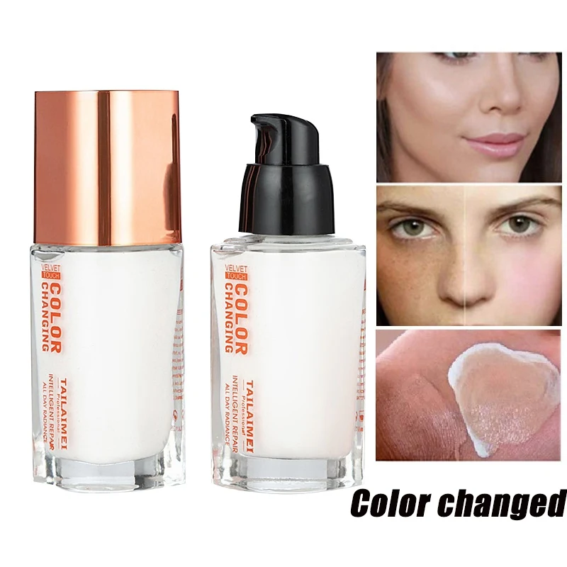 

Color Changing Makeup Base Foundation Nude Face Liquid Cover Concealer Pro Makeup Cosmetics Foundation Face Makeup
