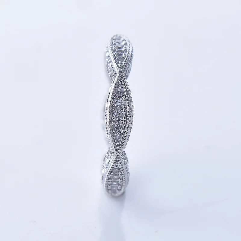 Модные открытые кольца из циркона очаровательные женские принцессы с серебряным