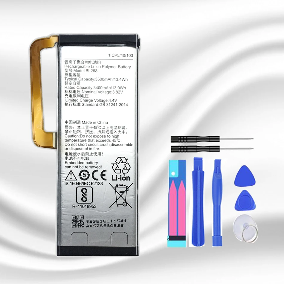 

New Battery BL268 For Lenovo ZUK Z2 3500mAh Mobile Phone replacement High Quality Battery with tools Gifts