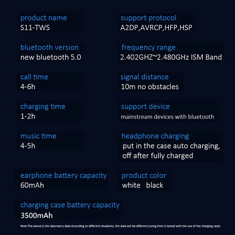 S11 беспроводные наушники Bluetooth наушники TWS наушники беспроводные наушники с шумоподавлением гарнитура для мобильного телефона