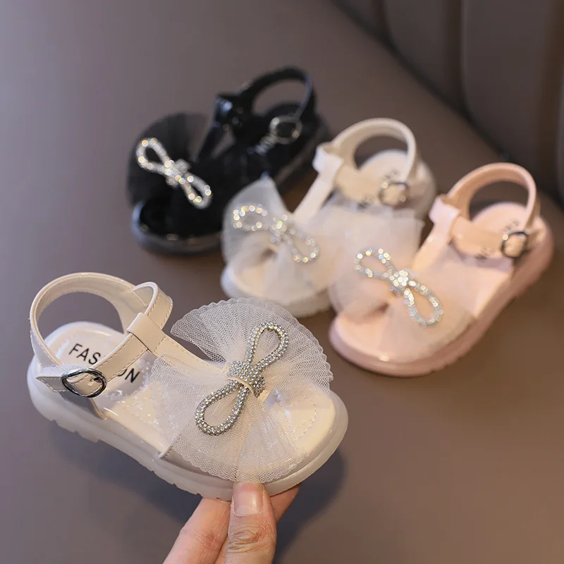 

Girl Breathable Beach Tide Shoes Kids Sandals 2021 Summer New Fashion Shoes Children Soft Bottom Princess Shoes Mesh Sweet Party