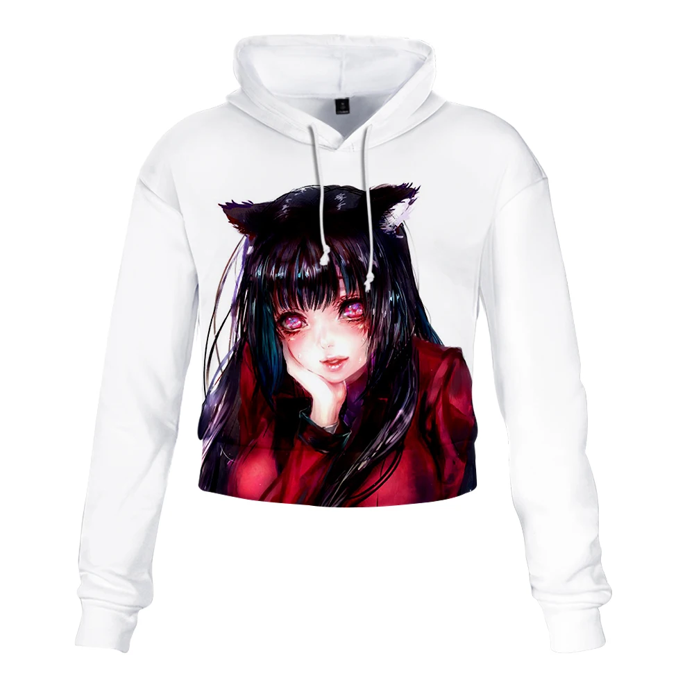 Kakegurui Короткая Толстовка с капюшоном Модный милый сексуальный женский тренд из