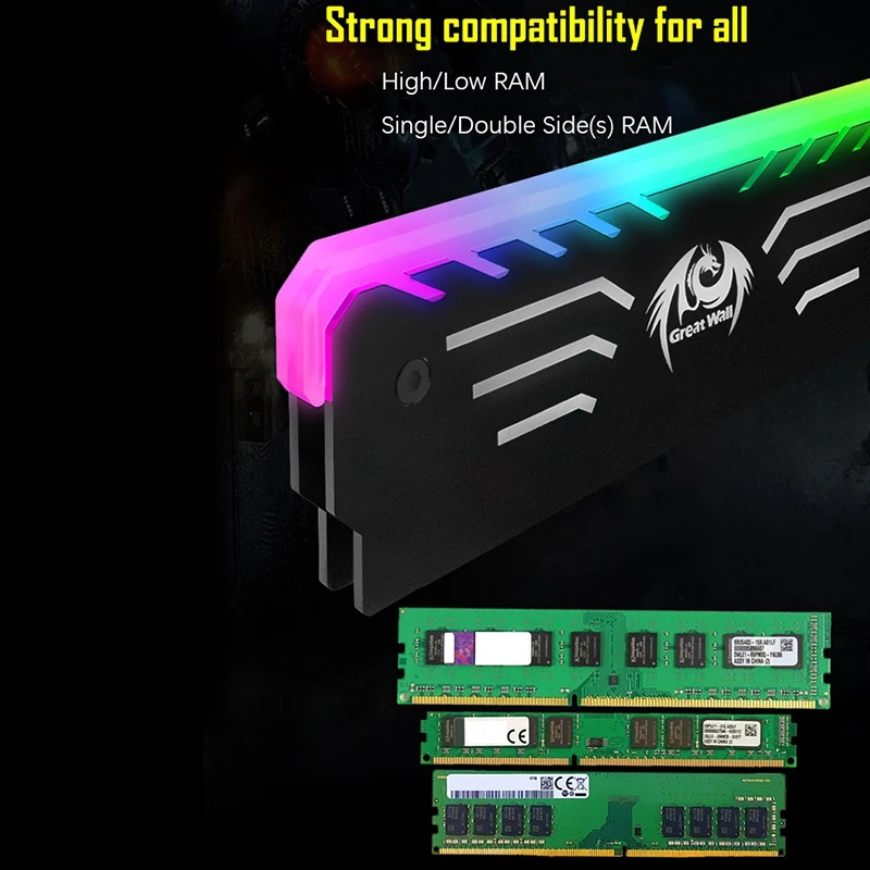 Охлаждающий Жилет с памятью Great Wall 3PIN 256 RGB автоматический светильник радиатор