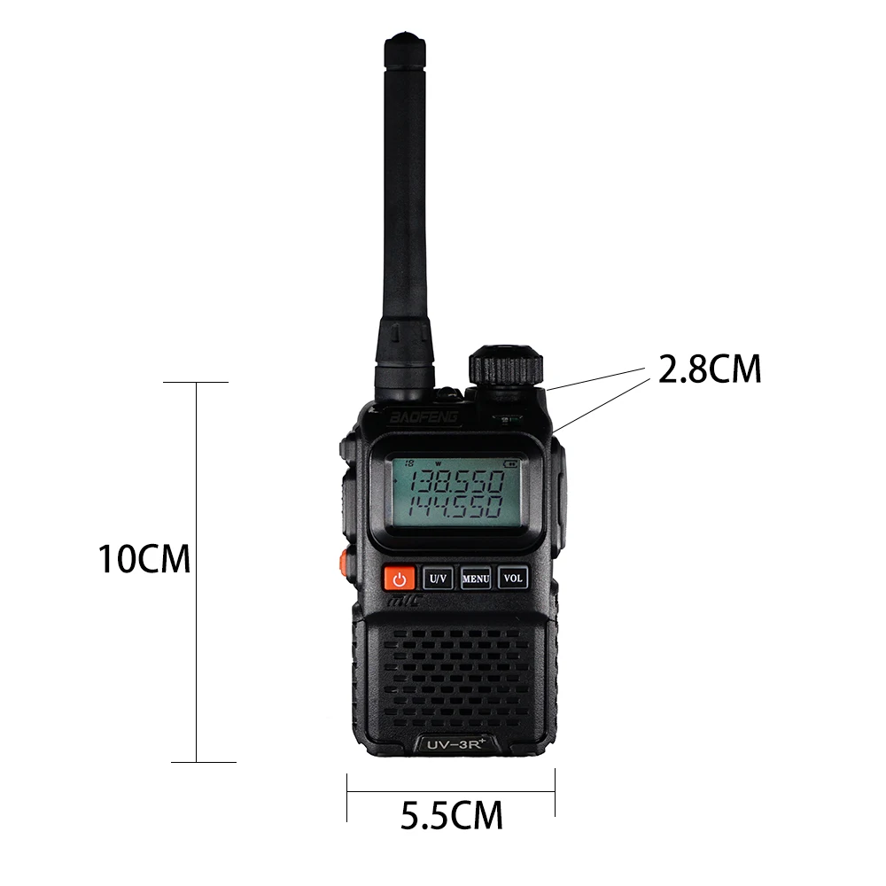 2 шт. BAOFENG UV-3R Plus двухдиапазонный беспроводной портативный CB Walkie Talkie UV3R+ домофон FM трансивер Ham Радио UV 3R двухстороннее радио