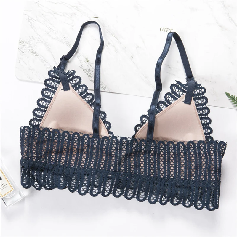 

Hot Sexy Lace Wireless Front Closure Bra Women Sexy Lingerie Adjusted Push Up Bra Comfort Breathable Backless Bralette