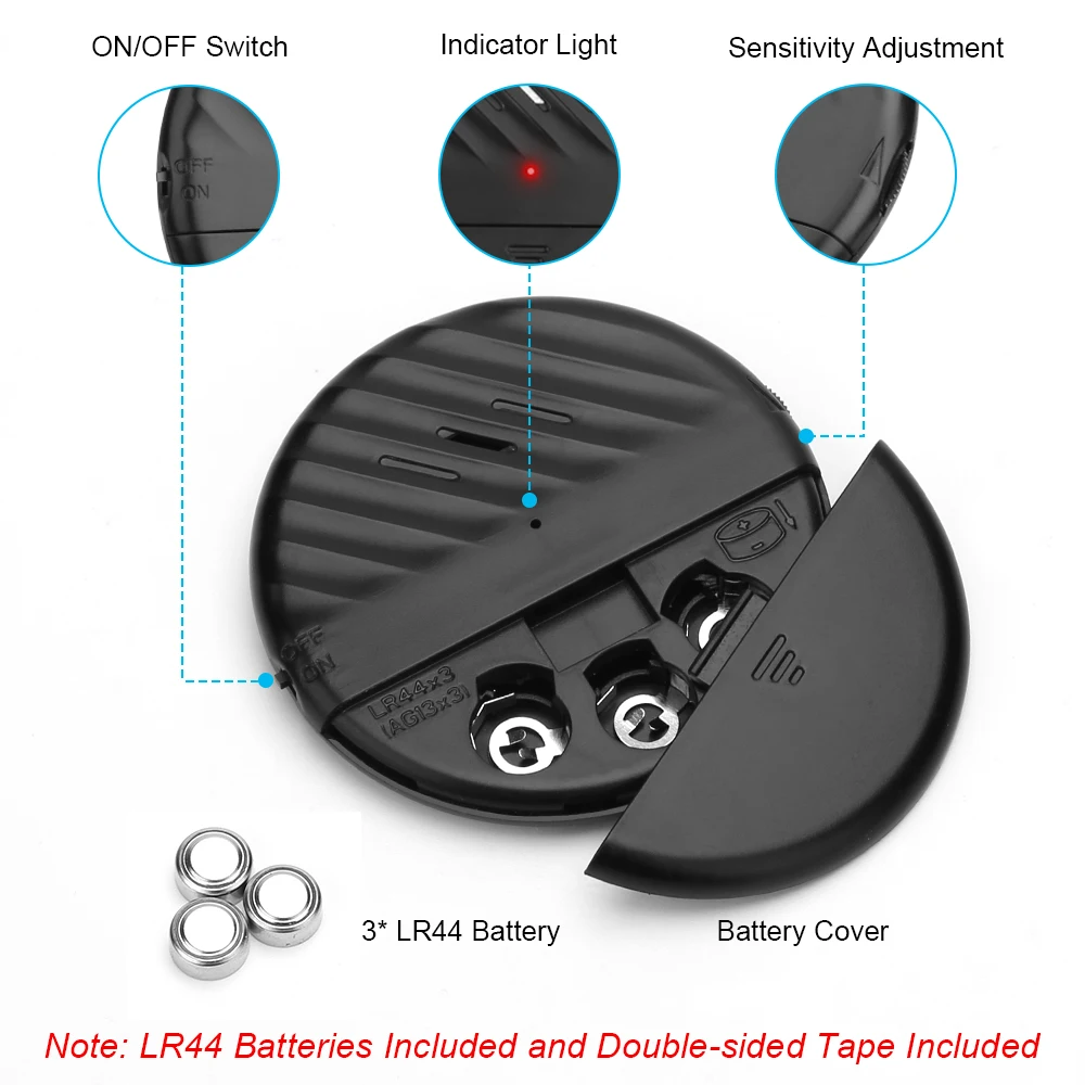 Беспроводной датчик вибрации для дверей и окон Elecpow сигнализация 125 дБ со стеклом