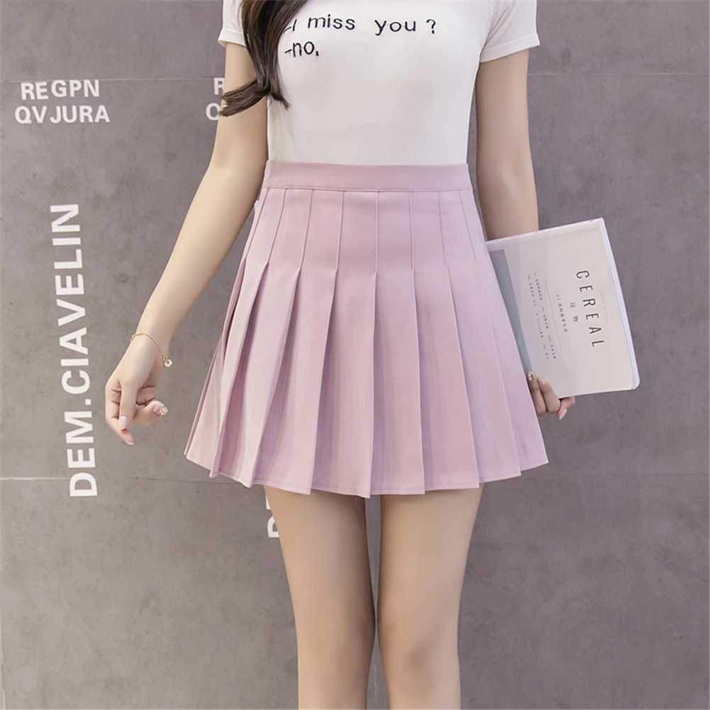 

2021 Summer Solid Color Plaid Skirt High Waist Tennis Skirts A-Line Skirt Pleated Skirt Jk Girls Preppy Style Damier Kilts 2XL