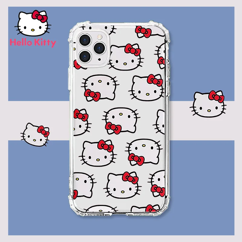 

Hello Kitty for IPhone 7/8P/X/XR/XS/XSMAX/11/12Pro/12mini Transparent Cartoon Mobile Phone Case