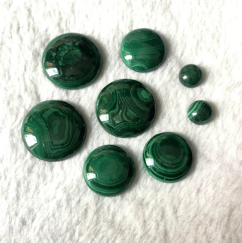 Круглые бусины из натурального малахита 6/8/10/12/15/18/20/25 мм 2 шт