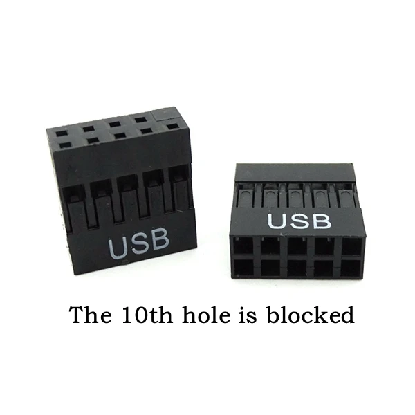 

Двухрядный соединитель Dupont в пластиковом корпусе, 2,54 мм, 2*5 контакта, подключение отверстий USB/аудио/HD, 1/4/7/10