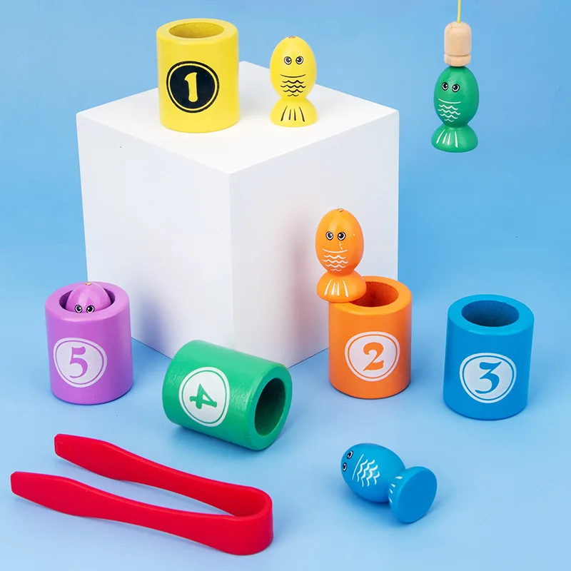 

Wooden Montessori Toys Magnetic Fishing Game Clip Beads Early Learning Aids Juguetes Para Nios De 2 4 5 6 Aos Kinder Spielzeug