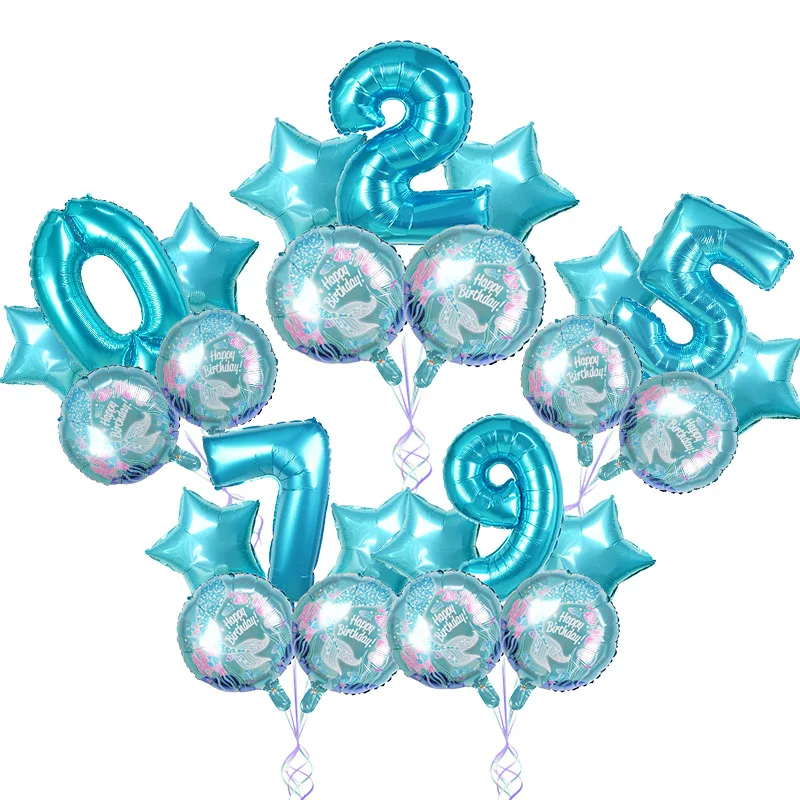 5 шт./лот круглые воздушные шары из фольги русалки вечерние для детей на день