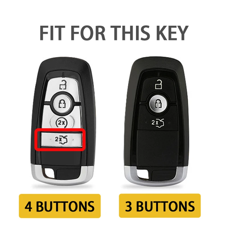 Чехол для автомобильного ключа из углеродного волокна с 3 и 4 кнопками чехол Ford