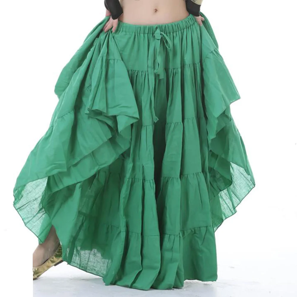 Gothic Steampunk Skirt Women 2021 Elastic Waist Cotton Linen Maxi Skirts Victorian Party Belly Dance Black Blue Green | Женская одежда