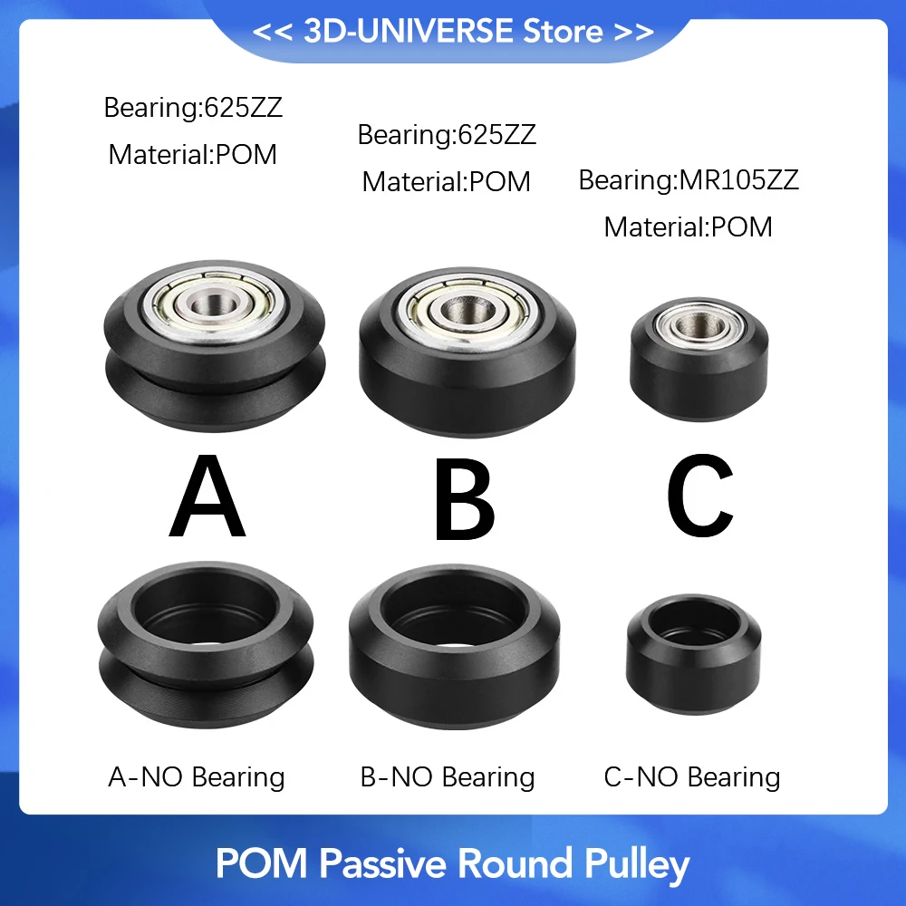 

10PCS CNC Openbuilds Plastic wheel POM with 625zz MR105zz Idler Pulley Gear Passive Round Wheel Perlin Wheel V type for V-Slot