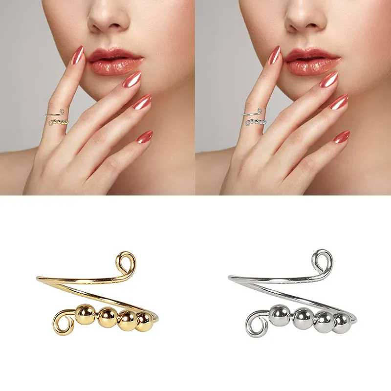 

Fidget Beads Fidget Ring Spinner Single Coil Fidget Ring Beads Rotate Freely Anti Stress Anxiety Ring Toy For Girl Women