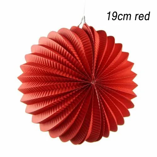 19cm red 19 см плиссе в гармошку бумажный фонарь s арбуз Фонарь Свадебная вечеринка День рождения Свадебные украшения украшение для домашнего события - Цвет: 19cm red