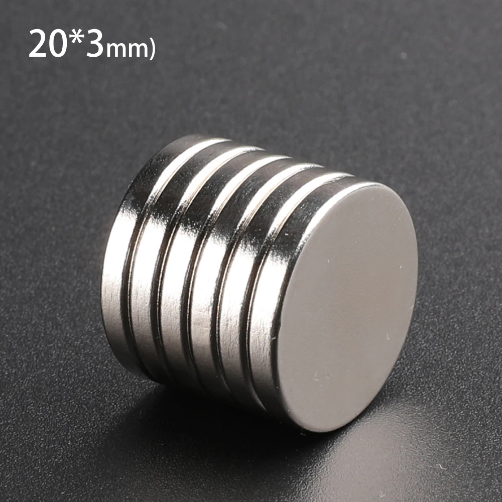 

100pcs Neodymium Magnet Rare Earth Strong Round Permanent Fridge Electromagnet NdFeB Nickle Magnetic Disc Powerful Magnetic 20x3