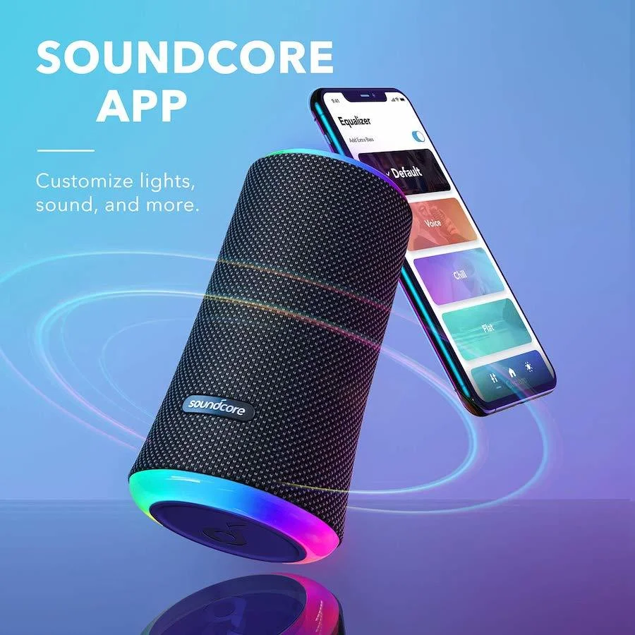 

Soundcore Flare Portable Bluetooth Speaker IPX7 Waterproof Outdoor Subwoofer Wireless TWS Sound Column LED Light Stereo Speaker