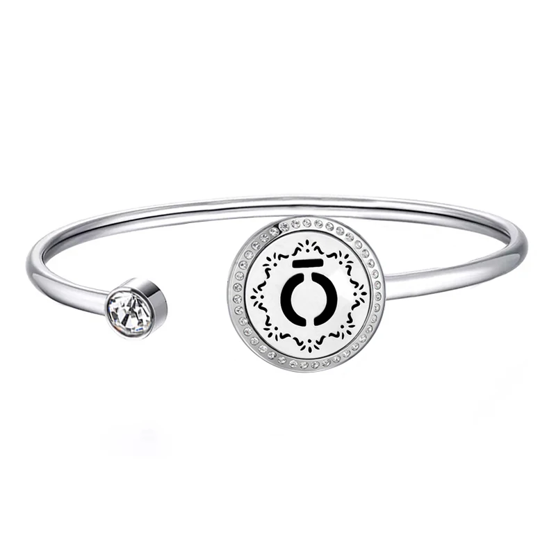20mm with crystals 20 мм магнит лотоса может вихнуть вверх и вниз аромат медальон из нержавеющей стали браслет распылитель эфирных масел браслет с Медальоном(Прямая поставка - Окраска металла: 20mm with crystals