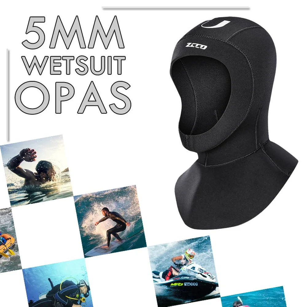 

1Pcs NEW 5mm Neoprene Mens Womens Black Hat Wetsuit Diving Helmet Winter Stretch Hood Surf Kayak Bodyboard Swimwear Cap