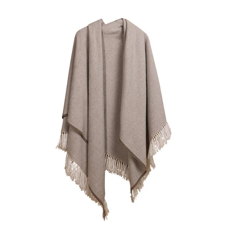 

140*180cm big size shawl blanket cashmere wool blent thick for autumn winter multi-function patchwork color indoor/outdoor 640g