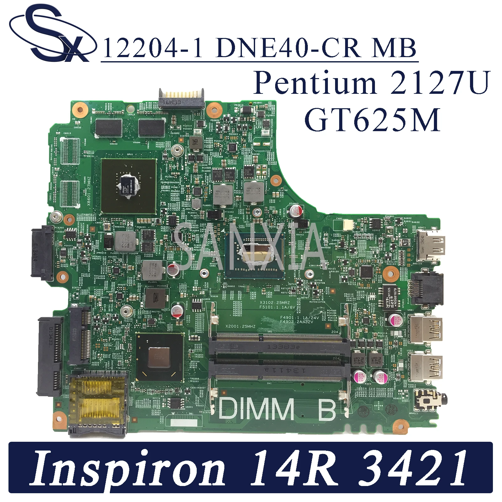 

Материнская плата KEFU 12204-1 для ноутбука Dell Inspiron 14R 3421 5421 2421 оригинальная материнская плата Pentium 2127U ЦП GT625M