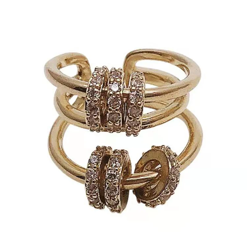 

Indifference design, versatile personality, micro inlaid zircon transfer beads, ear bone clip, no ear hole Earrings