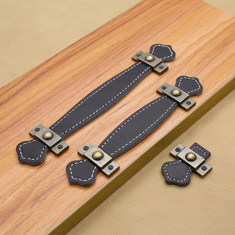 10 шт. кожаные ручки для мебели из цинкового сплава|Ручка двери| |