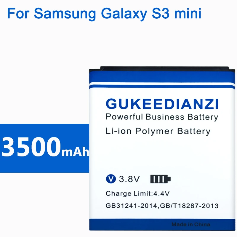 GUKEEDIANZI аккумулятор для телефона емкостью 3500 мАч EB425161LU для samsung Galaxy S3 Mini S3Mini GT-i8190 i8190 ACE II 2 i8160 сменная батарея
