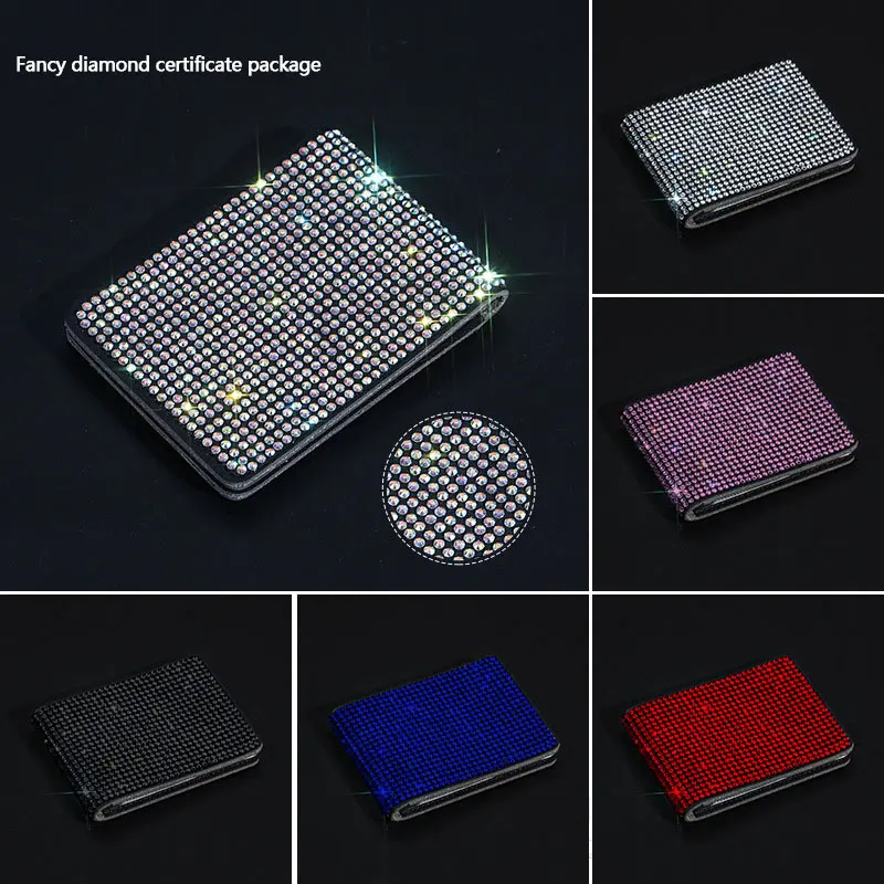 

Women Motor Vehicle Driving Protection Case Female Diamond Leather Car Driving Documents Case Couple Automotive Interior Supply