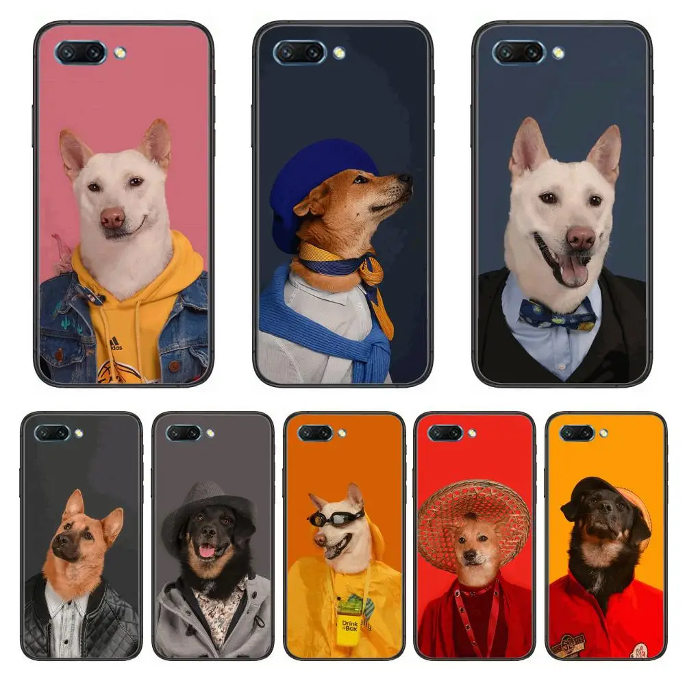 

Dog fashion creative personality boys clear Phone Case For Huawei Honor 10 9 8 7 N Pro Lite A C RU Black Etui Coque Hoesjes co