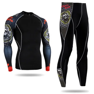 

Motorcycle Jacket Quick Dry Motorcycle Suit Running T-shirt Set Breathable Tight Long Tops & Pants Bodybuilding Underwear Suit