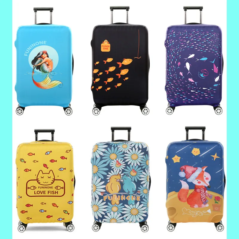 

Чехол для багажа с мультяшным животным, защитный чехол для костюма 18-32 дюйма, эластичный Чехол для багажа на колесиках