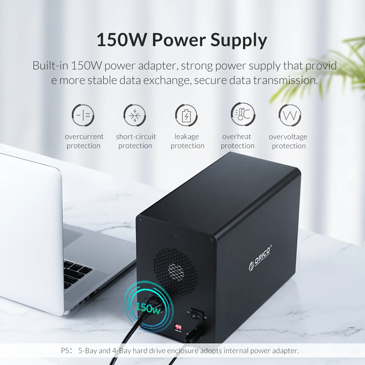Док-станция ORICO 3,5 ''5 bay для жесткого диска USB3.0 to SATA с RAID алюминиевым корпусом для жесткого диска двойной чип 80 ТБ емкость чехол для жесткого диска