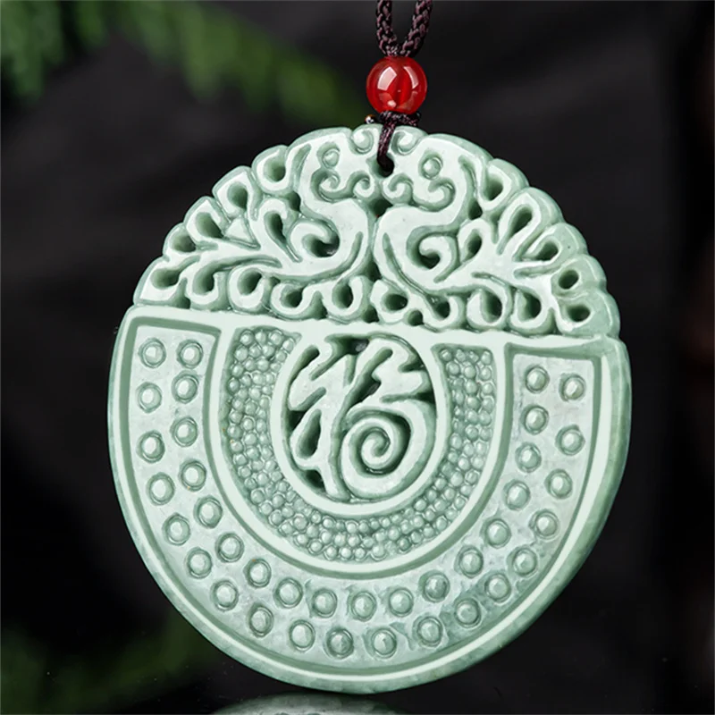 

Лидер продаж, ожерелье из натурального нефрита С Вырезанным вручную кулоном фу, модные ювелирные изделия, аксессуары для мужчин и женщин, по...