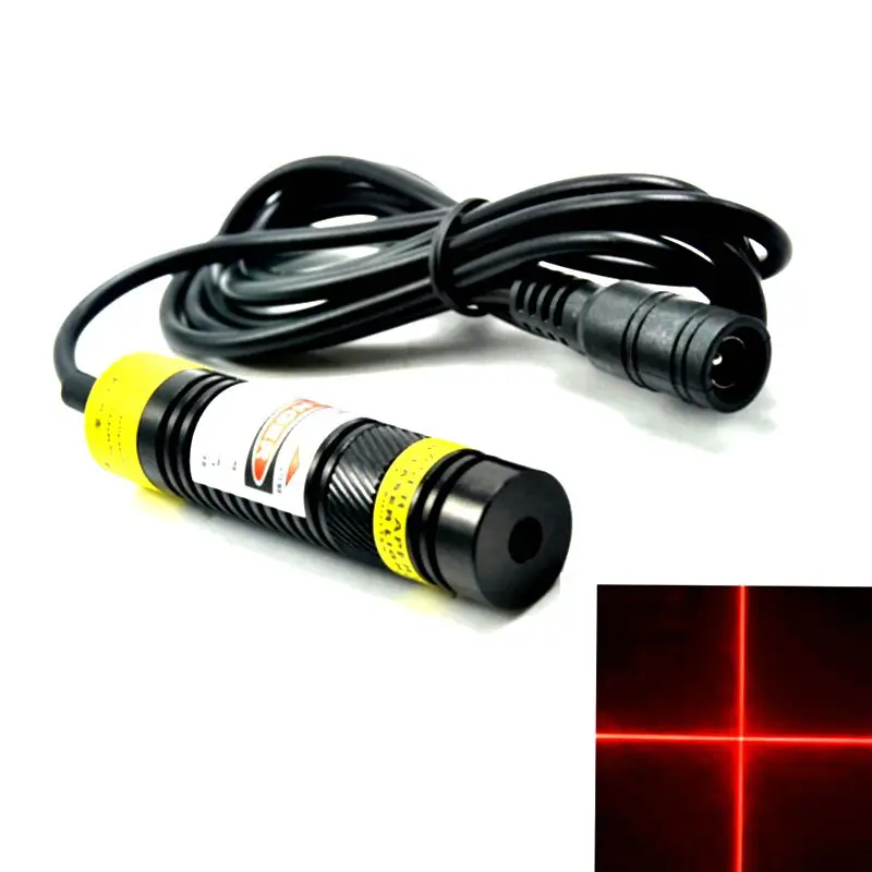 

Red Laser Diode Module 648nm 650nm 100mW 16x68mm Focusable Cross Shape Lens with 5V Adapter