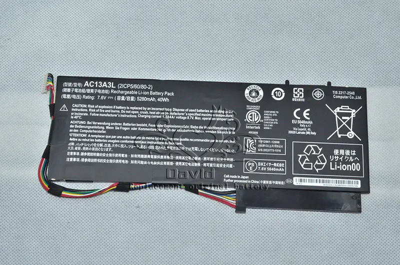 Оригинальный аккумулятор JIGU для ноутбука 2ICP5/60/80-2 AC13A3L ACER Aspire P3-131 171 TravelMate X313 |