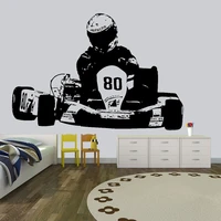 go kart open wheel car auto racing motorsport wall decal vinyl sticker removable mural boy room decoration art home decor hy612