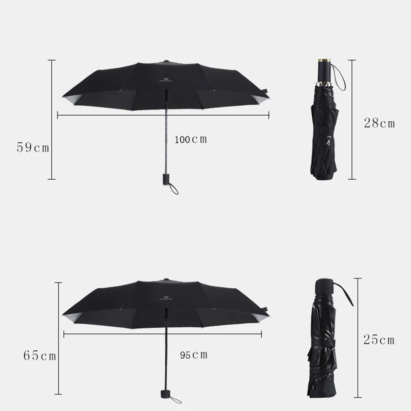 Зонт женский виниловый складной с защитой от ультрафиолета и дождя|Зонтики| |