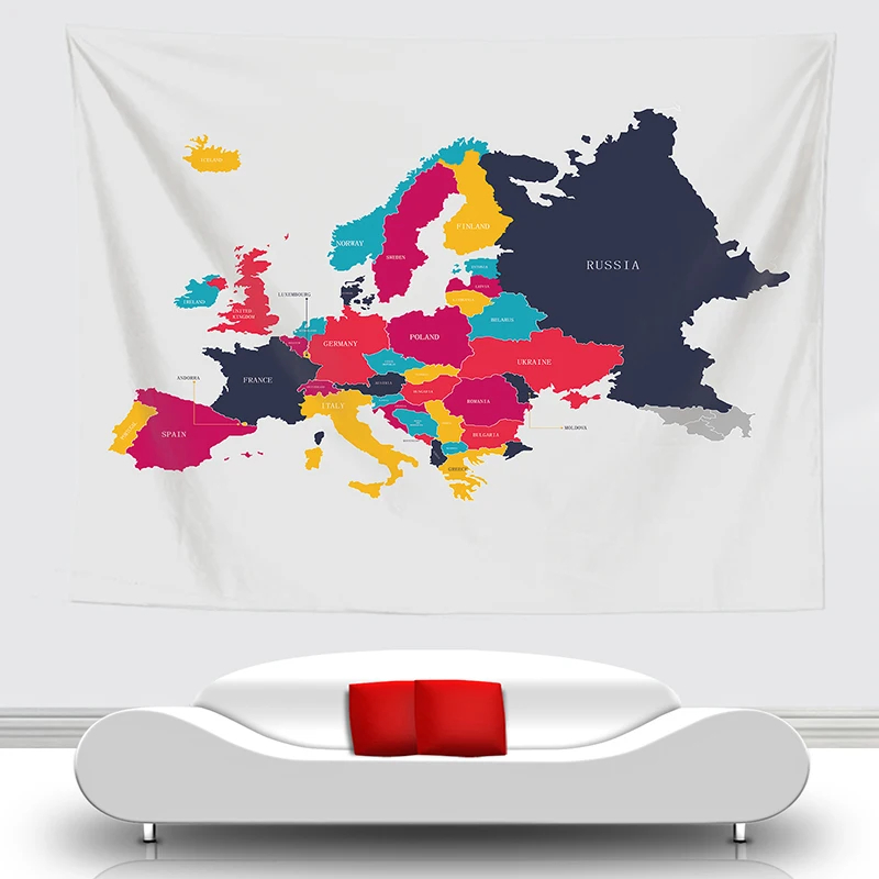 

Russia Map Tapestry Wall Hanging Carpet Europe Map Wall Blanket Hot Sale Home Decor Dorm Wall Cloth